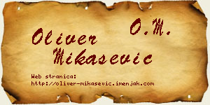 Oliver Mikašević vizit kartica
